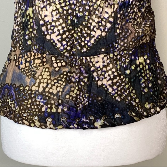 Alberto Makali Embellished Rhinestone Whipstitch Beaded Lace Blue Gray Jacket 4 - Picture 12 of 14